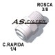 RECTO C.RAPIDA 1/4" X ROSCA 3/8"
