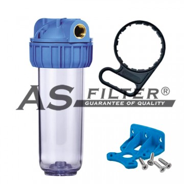 VASO 10" TRANSP. 3 PIEZAS CONX.3/4" MET KIT