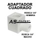 ADAPTADOR CUADRADO ROSCA 1/4" X ROSCA 1/4"
