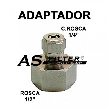 ADAPTADOR INOXIDABLE C.RAPIDA 1/4" X ROSCA 1/2" (HEMBRA)